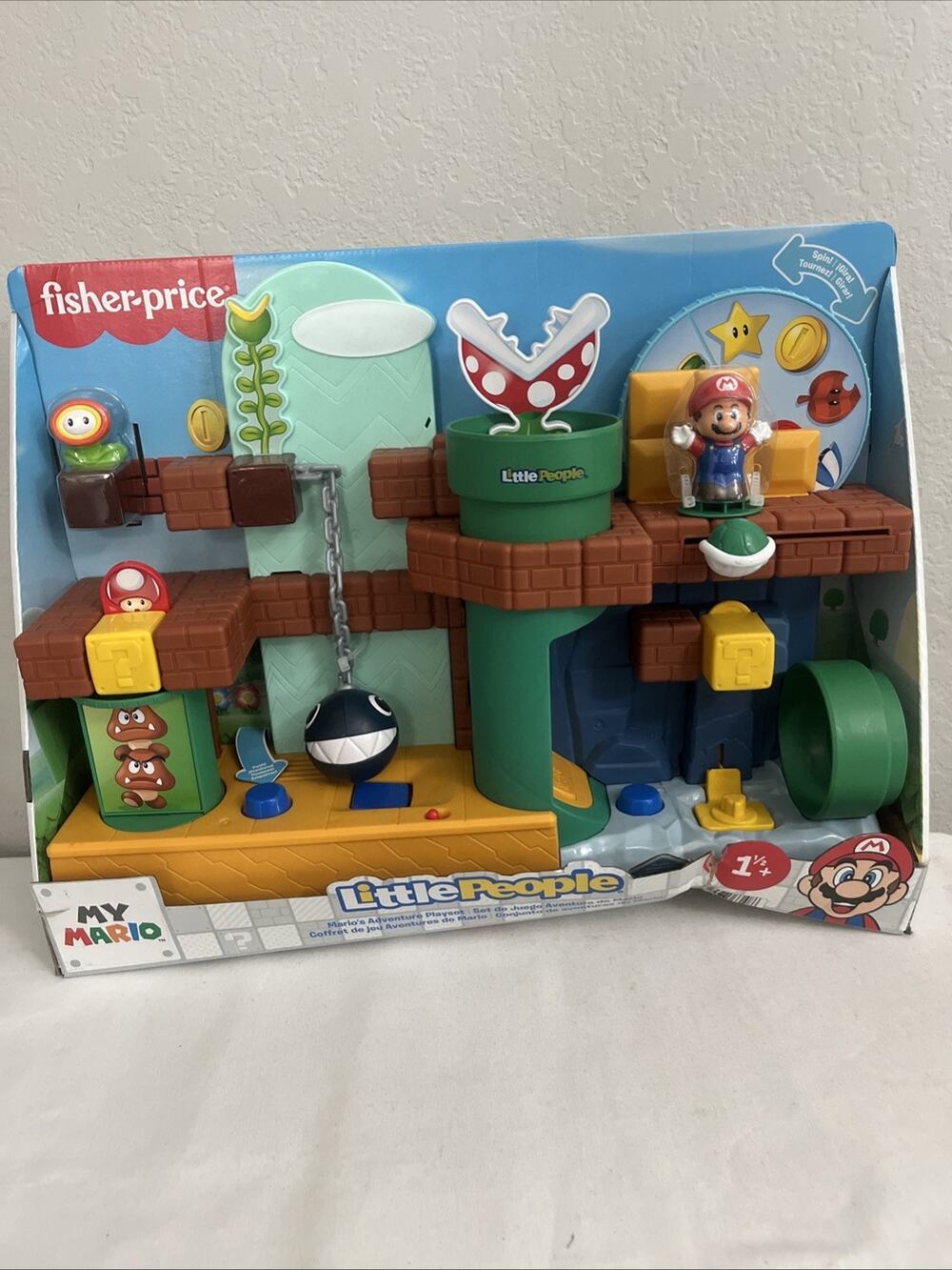 Fisher-Price Little People Mario's Adventure Playset Kids Toy My Mario *Box Bent